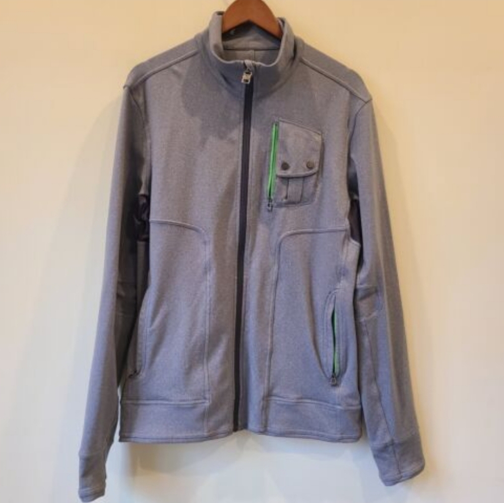 Lululemon men's track jacket Large gray zip up sweatshirt Knock Out